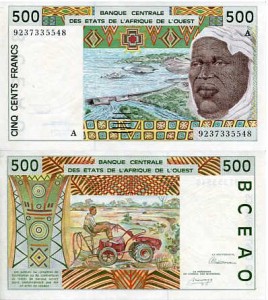 Wybrzeże Kości Słoniowej 500 Francs 2002 r. UNC