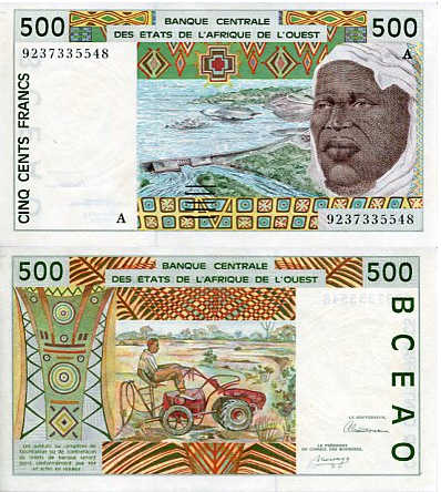 Wybrzeże Kości Słoniowej 500 Francs 2002 r. UNC