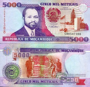 Mozambik 5000 Meticais 1991 r.  UNC