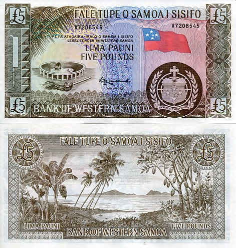 Samoa 5 Pounds 2020 r. UNC