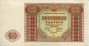 Banknot Polska 10 Złotych 1946 r.