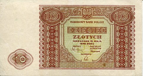 Banknot Polska 10 Złotych 1946 r.