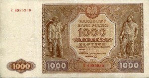 Banknot Polska 1000 Złotych 1946 r. R