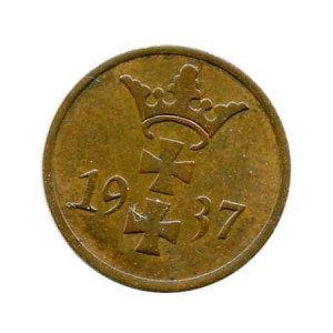Wolne Miasto Gdańsk 1 Pfennig 1937 r.
