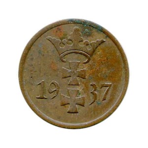 Wolne Miasto Gdańsk 1 Pfennig 1937 r.