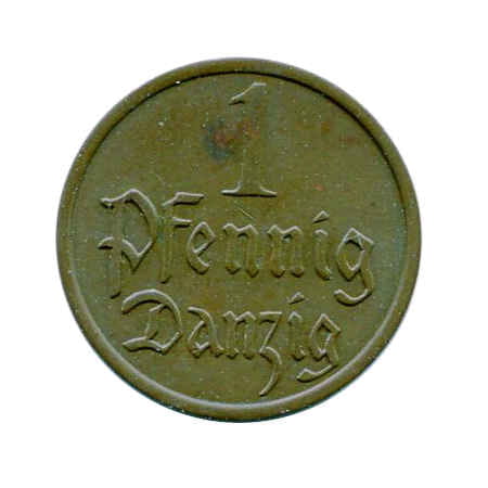 Wolne Miasto Gdańsk 1 Pfennig 1937 r.