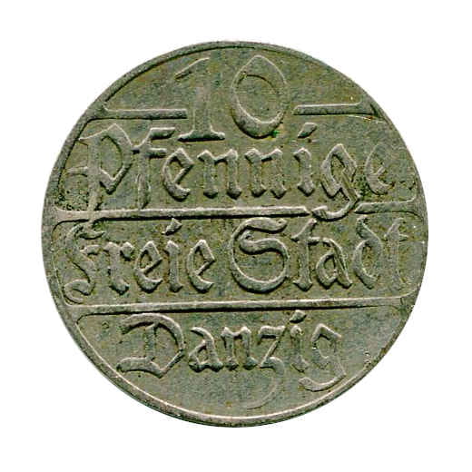Wolne Miasto Gdańsk 10 Pfennige 1923 r.