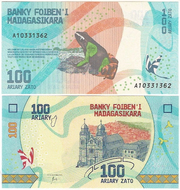 Madagaskar 100 Ariary 2022 r. UNC