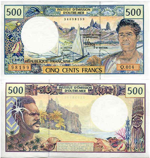 Polinezja Francuska 500 Francs 2010 r. UNC