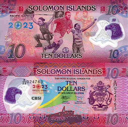 Wyspy Salomona 10 Dolarów 2023 r. Polimer UNC