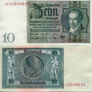 Niemcy 10 Reichsmark 1929 r. UNC