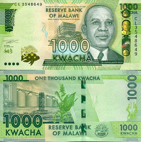 Malawi 1000 Kwacha 2021 r. UNC