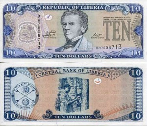 Liberia 10 Dollars 2011 r. UNC