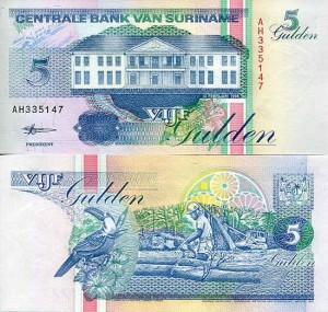 Surinam 5 Gulden 1998 r. UNC