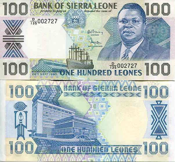 Sierra Leone 100 Leones 1990 r. UNC