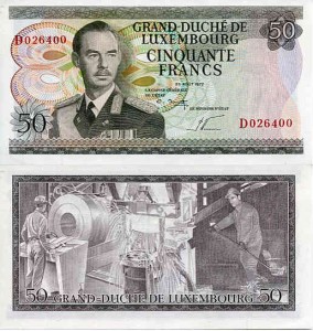 Luksemburg 50 Franków 1972 r. UNC