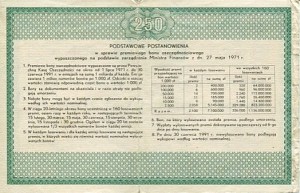 Premiowy Bon Oszczędnościowy 250 zł 1971 r.