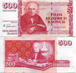 Islandia 500 Kronur 2019 r. UNC
