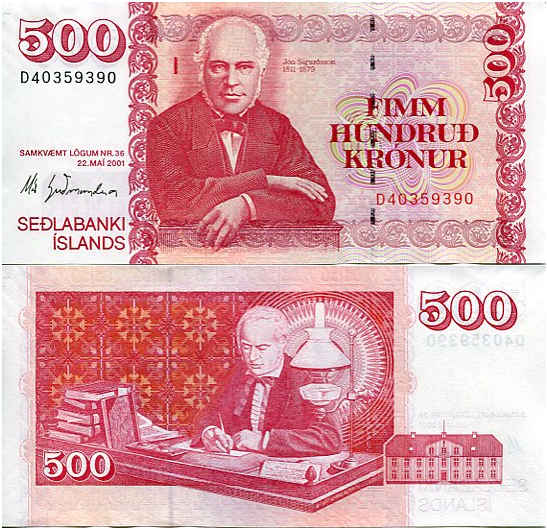 Islandia 500 Kronur 2019 r. UNC