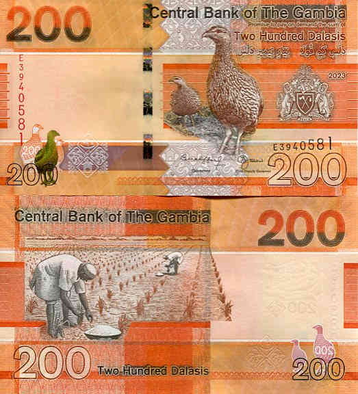 Gambia 200 Dalasis 2023 r. UNC
