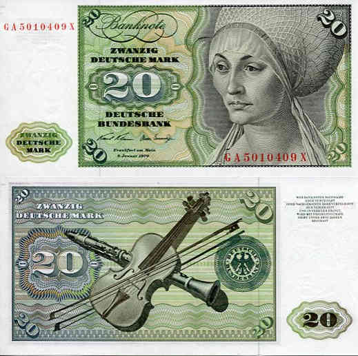 Niemcy RFN 20 Marek 1970 r. UNC