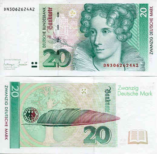 Niemcy RFN 20 Marek 1991 r. UNC