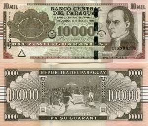 Paragwaj 10 000 Guaranies 2022 r. UNC