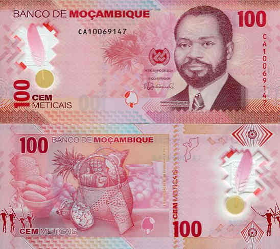 Mozambik 100 Meticais 2024 r. Polimer UNC