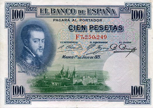 Hiszpania 100 Pesetas 1925 r. F