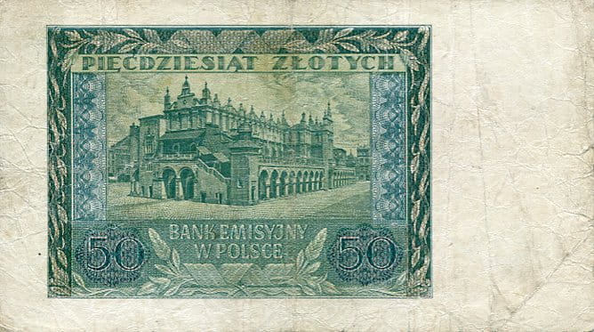 Banknot Polska 50 Złotych 1940 r.