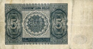 Banknot Polska 5 Złotych 1946 r.