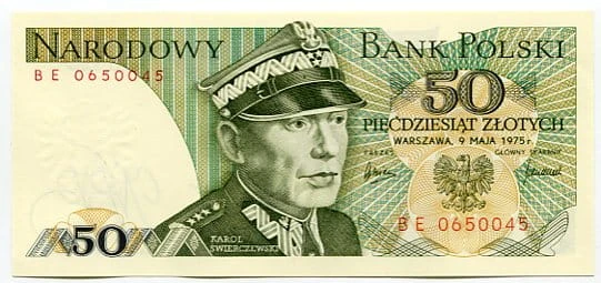 Banknot Polska 50 zł z 1975 r.