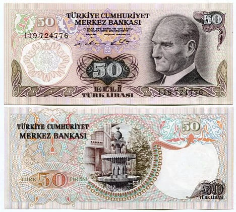 Turcja 50 Lirasi 1970 r. UNC