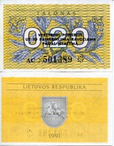 Litwa 0,2 Talonas 1991 r. UNC