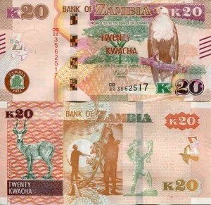 Zambia 20 Kwacha 2022 r. UNC