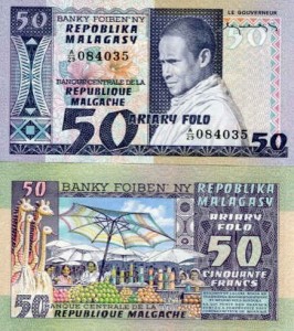 Madagaskar 50 Ariary 1974 r. UNC