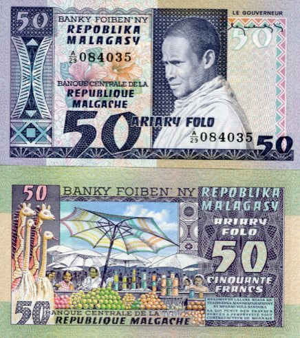 Madagaskar 50 Ariary 1974 r. UNC