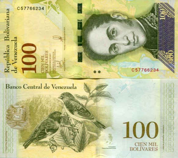 Wenezuela 100 Bolivares 2017 r. UNC