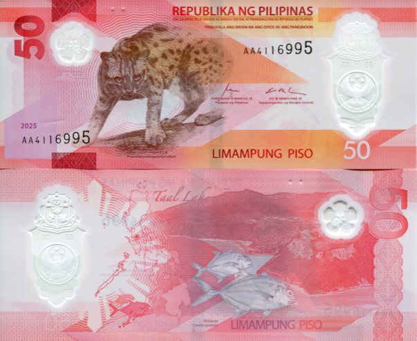 Filipiny 50 Piso 2025 r. Polimer UNC