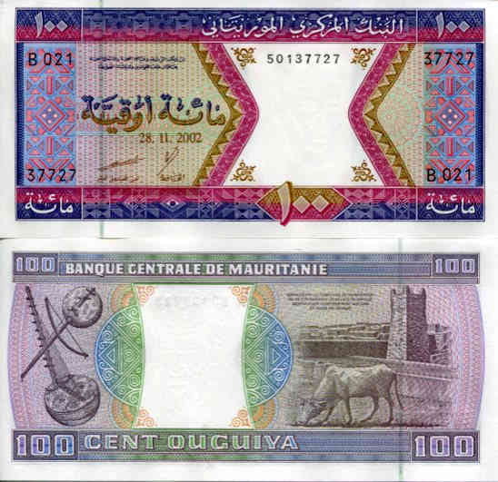 Mauretania 100 Ouguiya 2002 r. UNC