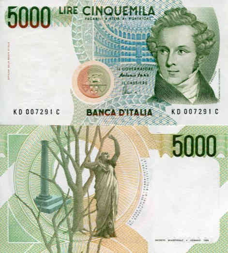 Włochy 5000 Lire 1985 r. UNC