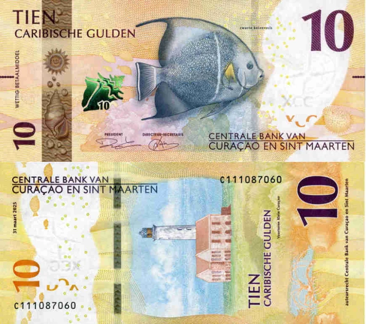 Curacao i Sint Maarten 10 Guldenów Karaibskich 2025 r. UNC