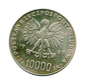 Polska 10 000 zł Jan Paweł II 1987 r.