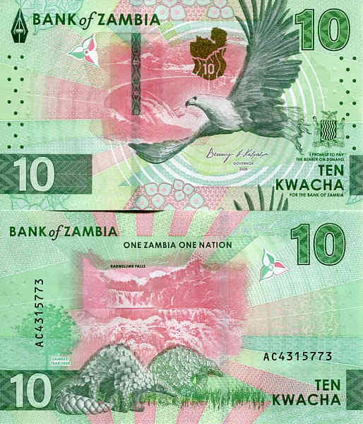 Zambia 10 Kwacha 2024 r. UNC