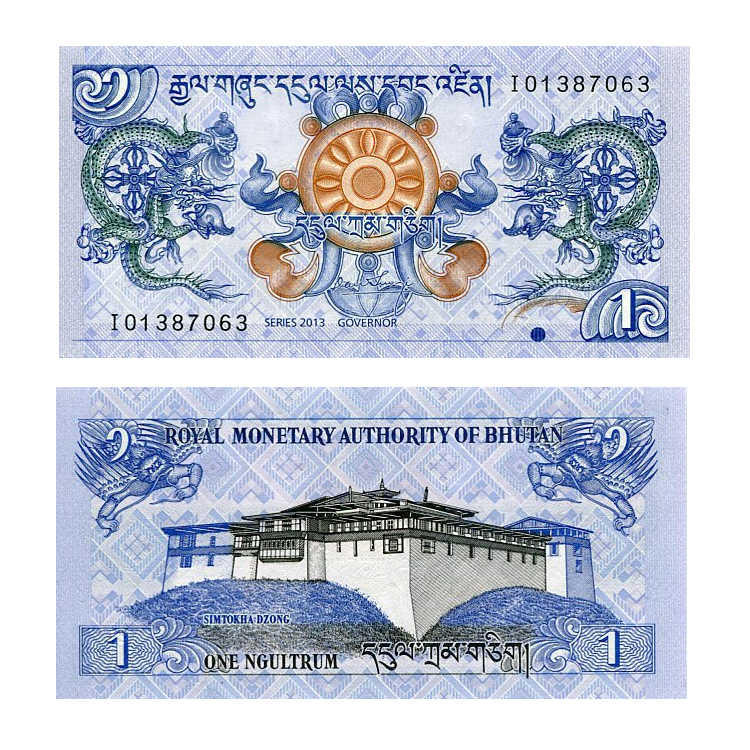 Banknot Bhutan 1 Ngultrum 2013 r. UNC