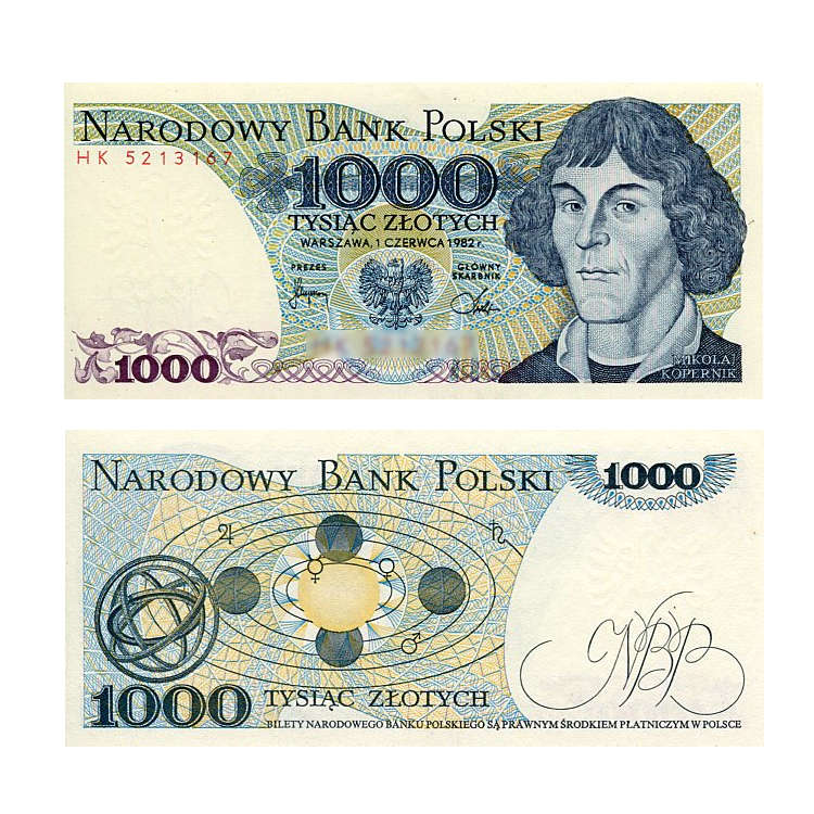 Banknot Polska 1000 zł 1982 r. KK UNC