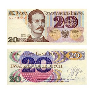 Banknot Polska 20 zł z 1982 r. UNC