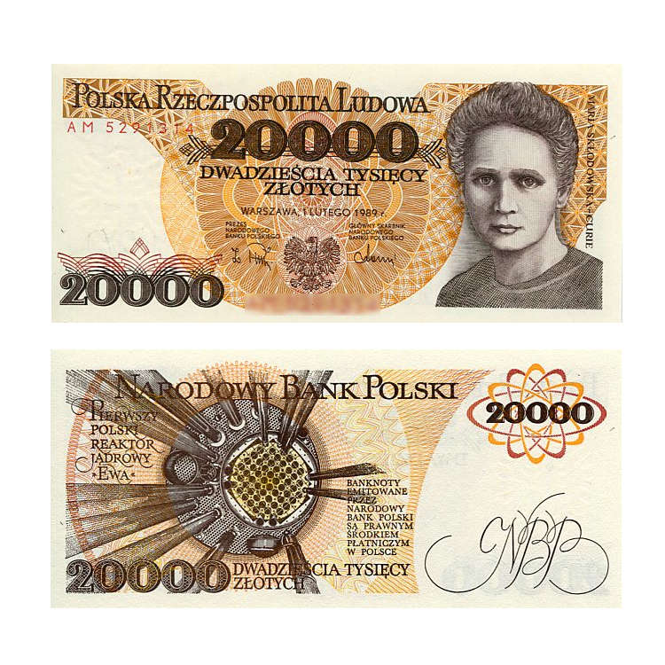 Banknot Polska 20 000 Złotych 1989 r. AM UNC