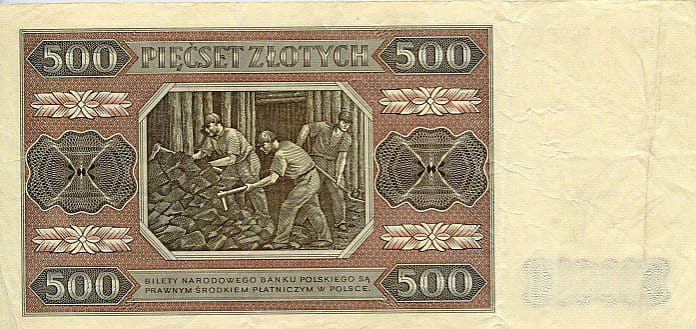 Banknot Polska 500 Złotych 1948 r. CA