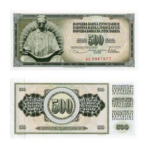 Banknot Jugosławia 500 Dinara 1981 r. UNC